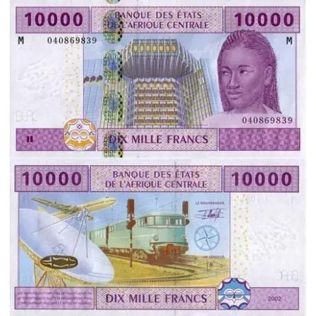 Billets banque Afrique Centrale Centrafrique Pk N° 310 - 10000 Francs Gros Lot