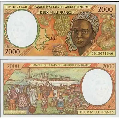 Billets collection Afrique Centrale Gabon Pk N° 403 - 2000 Francs Exclusif