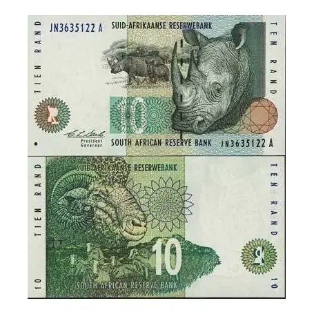 Billets banque Afrique Du Sud Pk N° 123 - 10 Rand Satisfait Ou Remboursé