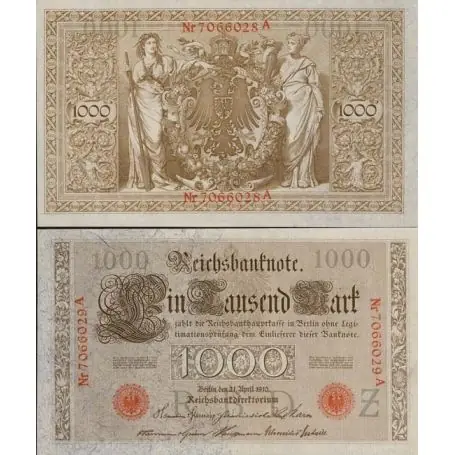 Exclusif Billet Allemagne collection Pk N° 45 1000 Mark