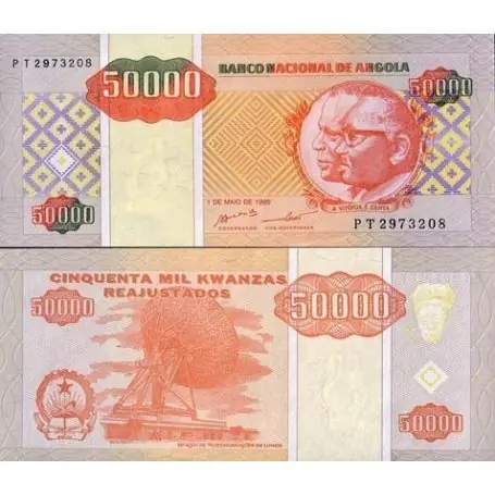 Billets banque Angola Pk N° 138 - 50000 Kwanzas Offre Exclusive
