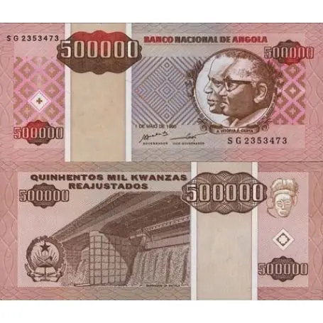 Marque Billets de banque Angola Pk N° 140 - 500000 Kwanzas