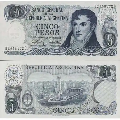 Bon Plan Billet de banque Argentine Pk N° 294 - 5 Pesos