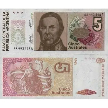 Pas Cher Billets de banque Argentine Pk N° 324 - 5 Australes