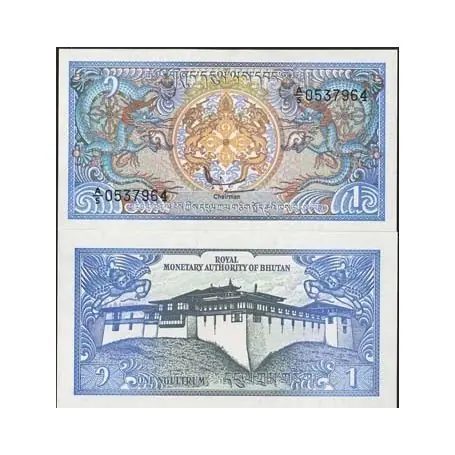 Prix Cassé Billets banque Bhoutan Pk N° 12 - 1 Ngultrum