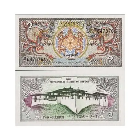 Billet de banque Bhoutan Pk N° 13 - 2 Ngultrums Prix Réduit
