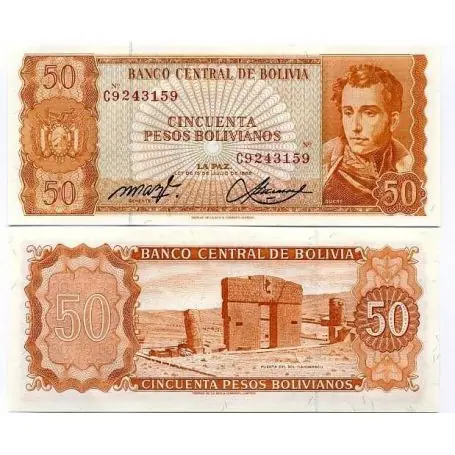 Produit De Marque Billets de banque Bolivie Pk N° 162 - 50 Pesos