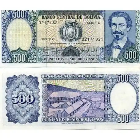 Billets collection Bolivie Pk N° 166 - 500 Pesos Garantie Incluse