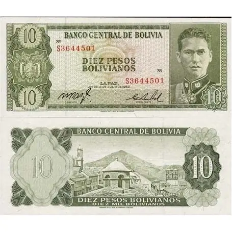 Billet de collection Bolivie Pk N° 154 - 10 Pesos Bon Plan