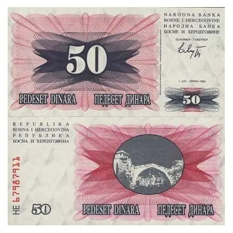Prix Réduit Billets de banque Bosnie Pk N° 12 - 50 Dinara