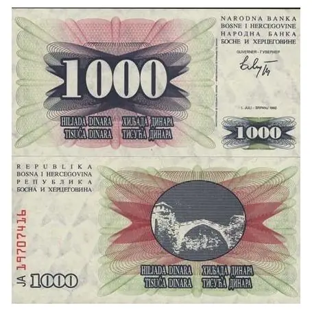 Prix Bas Billet de banque Bosnie Pk N° 15 - 1000 Dinara