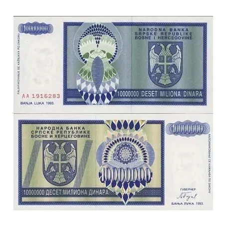 Acheter Direct Billet de collection Bosnie Pk N° 144 - 10 000 000 Dinara