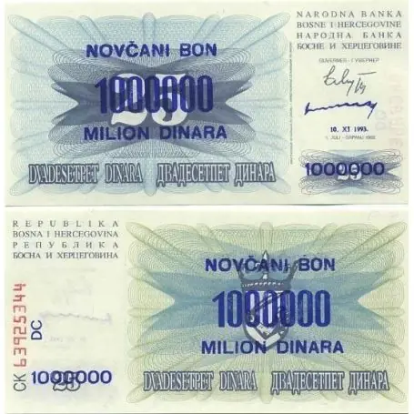 Pas Cher Billets banque Bosnie Pk N° 35 - 1000000 Dinar