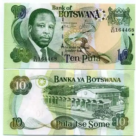 Billets de banque Botswana Pk N° 24 - 10 Pula Gros Lot