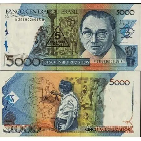 Marque Billet de collection Bresil Pk N° 217 - 5 Cruzados