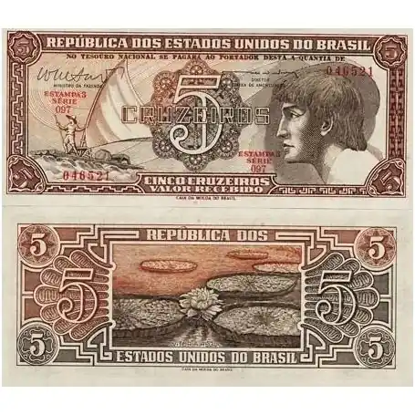 Billet de collection Bresil Pk N° 166 - 5 Cruzeiros Remise