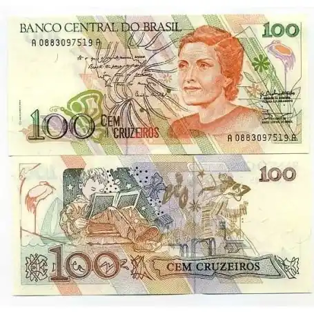 Billets collection Bresil Pk N° 228 - 100 Cruzados Fait Main