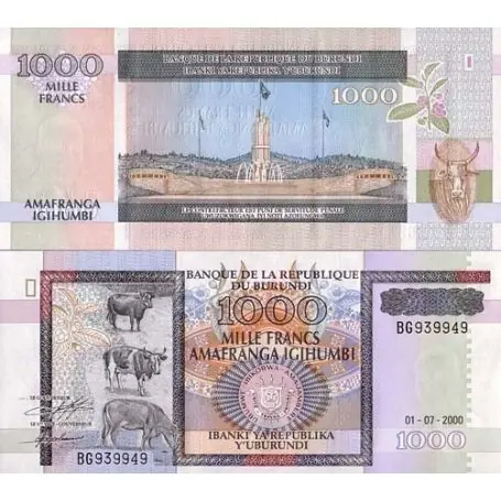 Billet de banque Burundi Pk N° 39C - 1000 Francs Solde