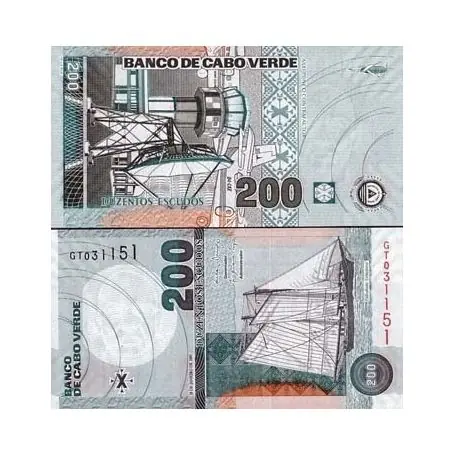 Billet de collection Cap Vert Pk N° 68 - 200 Escudos Super Prix