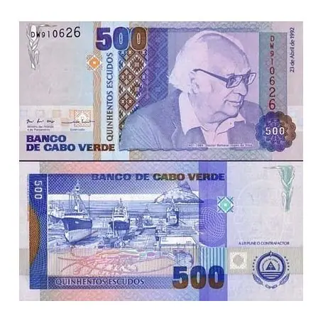 Billet de banque Cap Vert Pk N° 64 - 500 Escudos Prix Choc