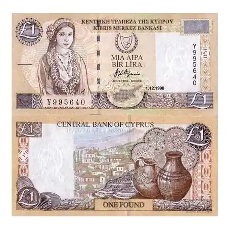 Billets de banque Chypre Pk N° 60 - 1 Pound Livraison Express