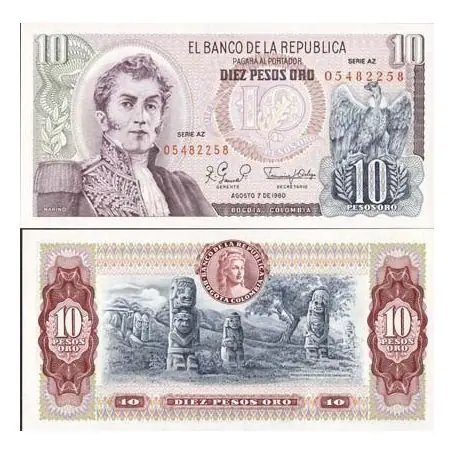Billets de banque Colombie Pk N° 407 - 10 Pesos Bon Plan