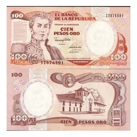 Billets banque Colombie Pk N° 426 - 100 Pesos Soldes