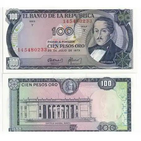 Garantie Incluse Billet de collection Colombie Pk N° 415 - 100 Pesos
