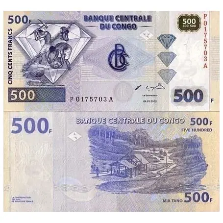 Billet de banque Congo Pk N° 96 - 500 Francs Meilleur Prix
