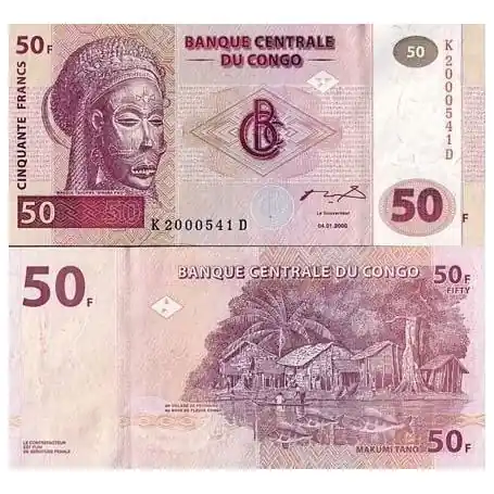 Billet de collection Congo Pk N° 91 - 50 Francs Top Qualité