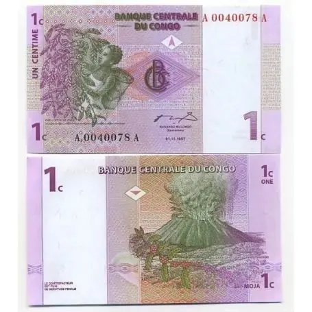 Prix Bas Billet de banque CONGO Pk N° 80 - 1 Centime