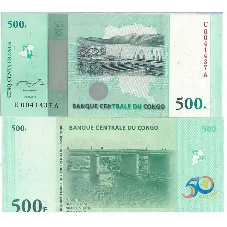 Billets de banque Congo Pk N° 100 - 500 Francs Nouveauté
