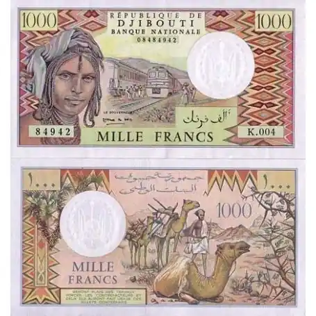 Billet de banque Djibouti Pk N° 37 - 1000 francs Expédition Rapide