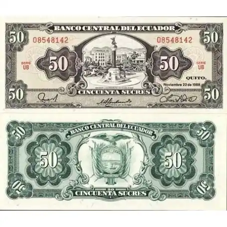 Billet de collection Equateur Pk N° 122 - 50 Sucres Bon Plan