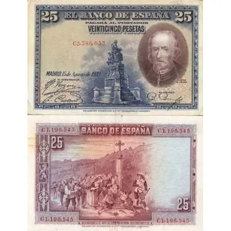 Billets collection Espagne Pk N° 74 - 25 Pesetas Achetez Aujourd’hui
