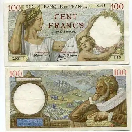 Top Vente Billet de 100 Francs - Billet France Pk N° 94 -