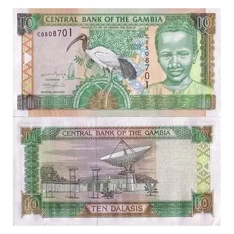 Top Vente Billet de collection Gambie Pk N° 21 - 10 Dalasis