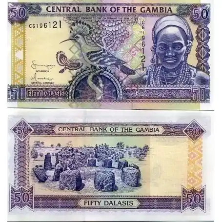Billets de banque Gambie Pk N° 23 - 50 Dalasis Premium