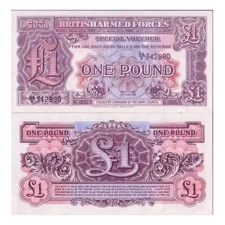 Authentique Billets de banque Gb Armee Pk N° 22 - 1 Pound