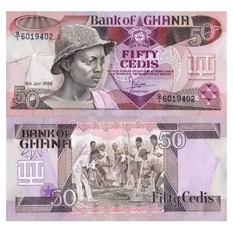 Billet de collection Ghana Pk N° 25 - 50 Cedis Certifié