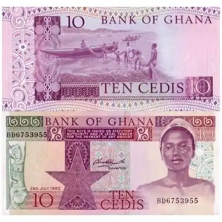 Billet de banque Ghana Pk N° 20 - 10 Cedis Solde