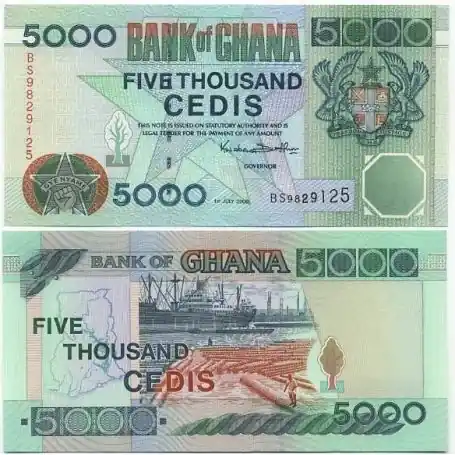Marque Billets de banque Ghana Pk N° 34 - 5000 Cedis
