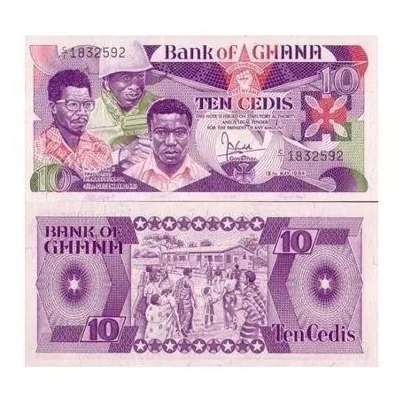 Billet de collection Ghana Pk N° 23 - 10 Cedis Achat Immédiat