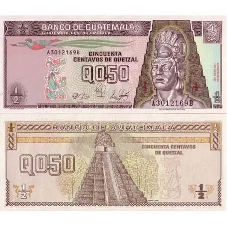 Top Vente Billet de collection Guatemala Pk N° 72 - 0,5 Quetzal