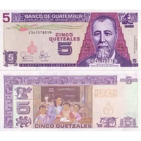 Offre Exclusive Billet de banque Guatemala Pk N° 106 - 5 Quetzal