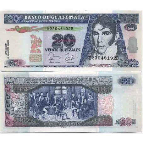 Livraison Express Billets de banque Guatemala Pk N° 109 - 20 Quetzal