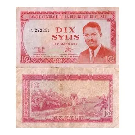 Livraison Gratuite Billet de collection Guinee Francaise Pk N° 23 - 10 Sylis