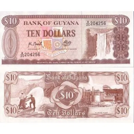 Petit Prix Billets collection Guyana Pk N° 23 - 10 Dollars