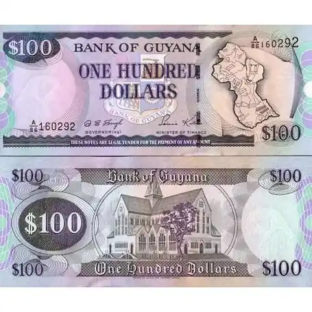 Premium Billet de banque Guyana Pk N° 31 - 100 Dollars