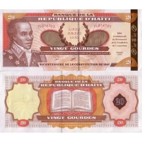 Billet de banque Haiti Pk N° 271 - 20 Gourdes Nouvel Arrivage